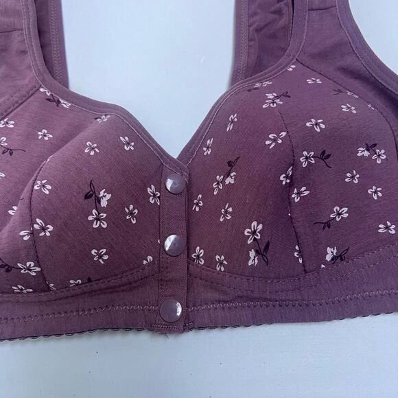 Front Closure Bras for Middle Elderly Women Cotton Comfy Bra Vest Mom Underwear - Picture 6 of 7